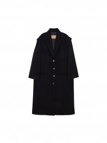 SINGLE BELTED COAT IN BLACK