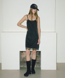 Slip Chain Mini Dress  Black