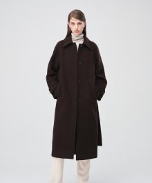 Raglan Single Wool Coat  Brown