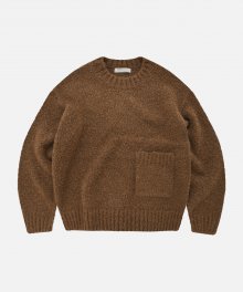 ALPACA BOUCLE KNIT _ BROWN