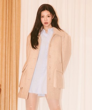 마리떼(MARITHÉ) W FLUFFY WOOL HALF COAT beige 상품 이미지