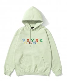 Color Embroidery Hoodie Pistachio