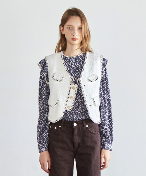 Tweed Pocket Жилет (Ivory)