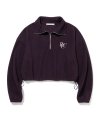RCC Fleece Half Zipup Crop Sweatshirt [PURPLE]