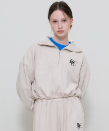 RCC Fleece Half Zipup Crop Sweatshirt [CREAM]