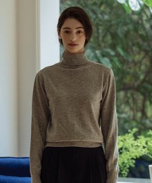 Cashmere soft turtle neck_Gray