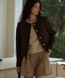 Stella wool jacket_Khaki brown