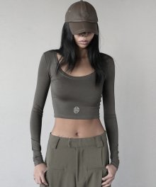 Scoop Neck Jersey Long Sleeve - Military