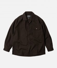 WOOL PULLOVER SHIRT _ BROWN
