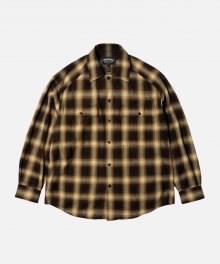 OMBRE CHECK SHIRT _ BROWN
