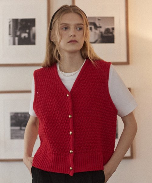 Твидовый жилет Goldie — Red