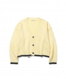 Color Combi Knit Cardigan [YELLOW]