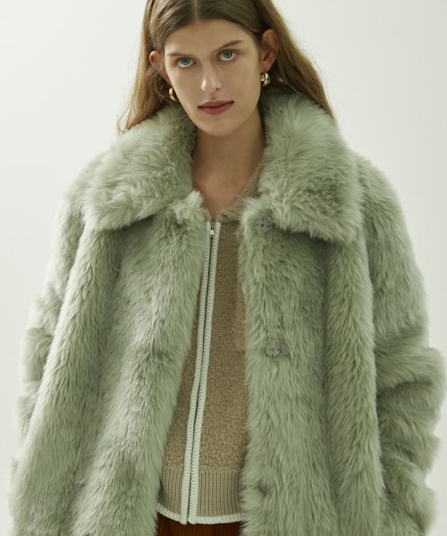 Olive hotsell fur jacket