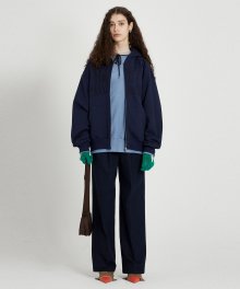LONELY/LOVELY FLUFF HOODIE ZIP-UP NAVY