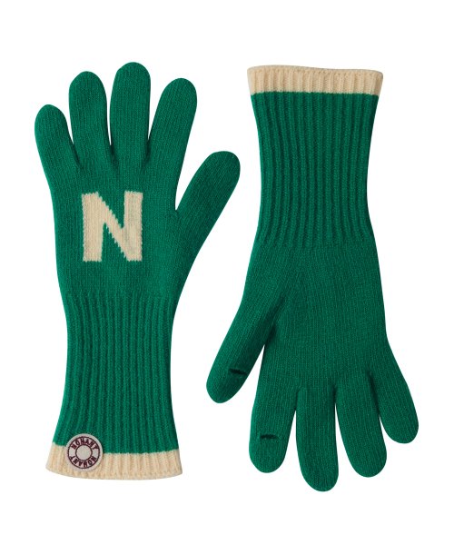 【NOHANT】LOGO PATCH KNIT GLOVES HDHD Knit Gloves - HOODHOOD | 60% - Asian Fashion Online Store