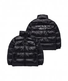 BASIC LOGO OVERSIZE SHORT DUCK DOWN JACKET BLACK