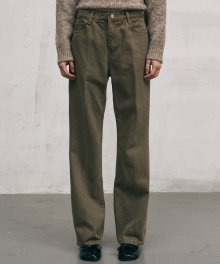 CLASSIC STRAIGHT COTTON PANTS_BROWN