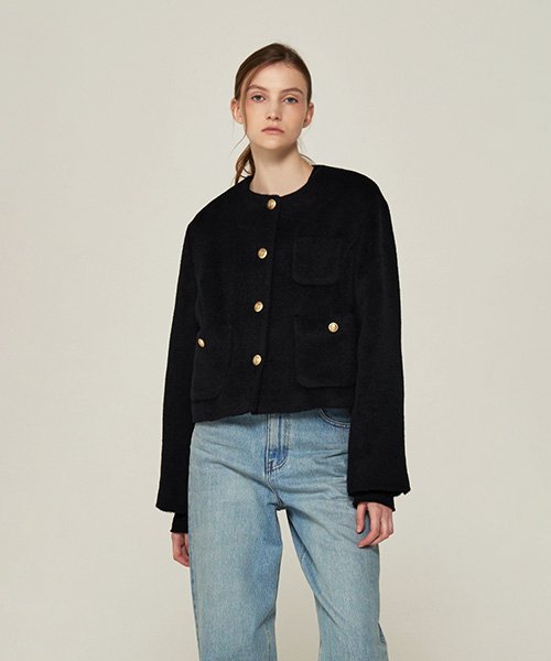 SURI ALPACA TWEED JACEKT ЧЁРНЫЙ