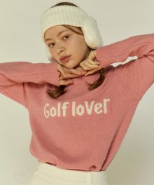 [판매종료] Golf lover 라운드넥 니트 티셔츠_ PINK