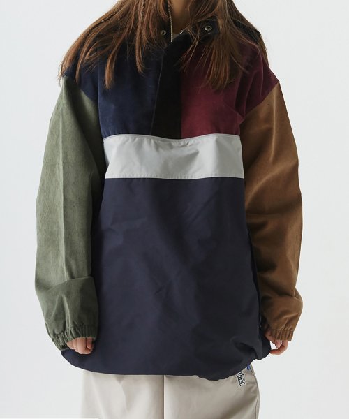 MUSINSA | BSRABBIT Hf Corduroy Hooded Anorak Jacket Classic Navy