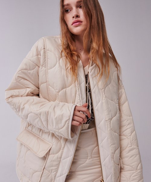 FOUR BEAUTY QUILTING JACKET_IVORY - MUSINSA
