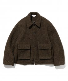 wool short coverall brown