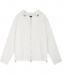 Crinkle Hood Zip-up - Off White (FL-196)