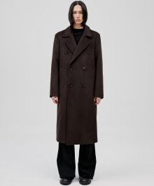 Oversized Double Long Coat - Brown (FL-009)