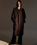 Oversized Wool Balmacaan Long Coat - Brown (FL-010)