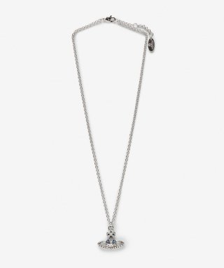 비비안 웨스트우드(VIVIENNE WESTWOOD) 여성 메이페어 바스 릴리프 목걸이 - 실버:블루 / 6302005202W112