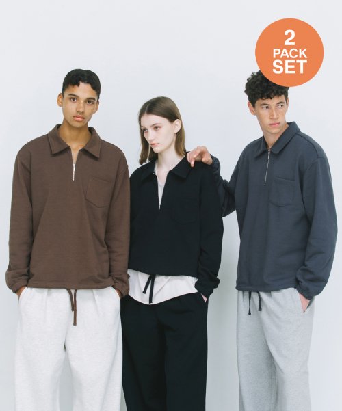 빅유니온(BIG UNION) [2 PACK] 1/2 COZY SWEATSHIRT / 3 COLOR - 115,700 | 무신사 스토어