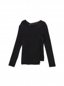 RAW CUTTING LAYERED TOP IN BLACK