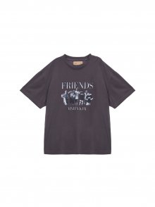 FRIENDSHIP VINTAGE TOP IN CHARCOAL