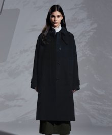 wool balmacaan coat(womens) black