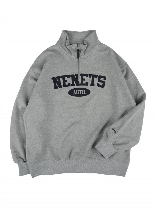 ARCH LOGO HALF ZIP-UP SWEATSHIRTS СЕРЫЙ