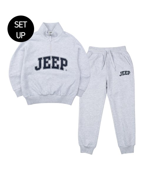 지프키즈(JEEPKIDS) 빅지프 반넥 맨투맨 셋업_MW_ - 109,000 | 무신사 스토어