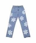 Flower Bear Hand Print Denim_Light Blue