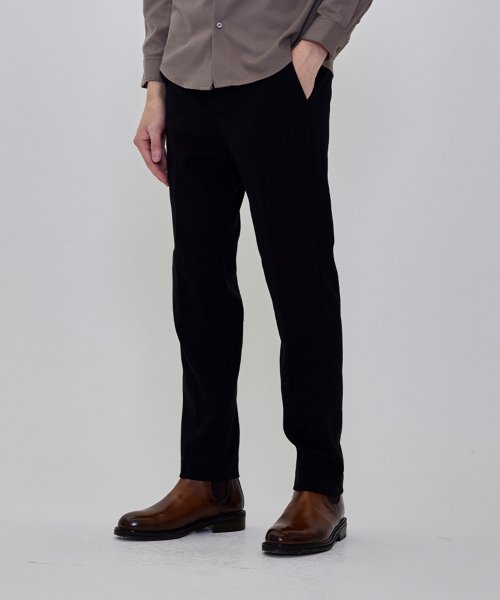 Мужские брюки TR Slim Fit на резинке по бокам (Black)