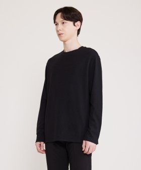 MUSINSA | AD HOC Men's waffle tissue crew neck t-shirt (black)