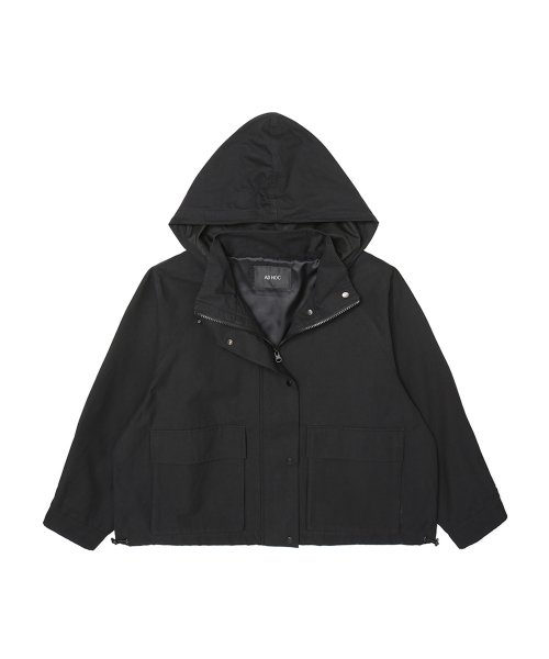 Женская худи-куртка с накладными карманами (Black)