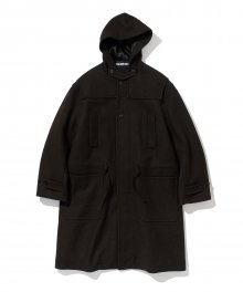 22fw wool hooded coat brown