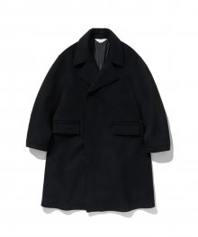 park wool double breasted coat black