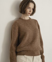KN4216 Arale angora round knit_Maple brown