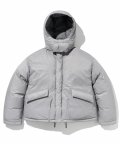 fishtail short down parka light grey