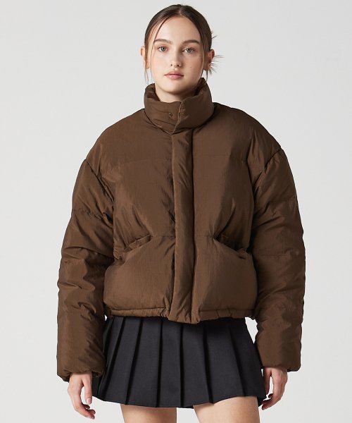 Женский короткий пуховик Duck Down Brown