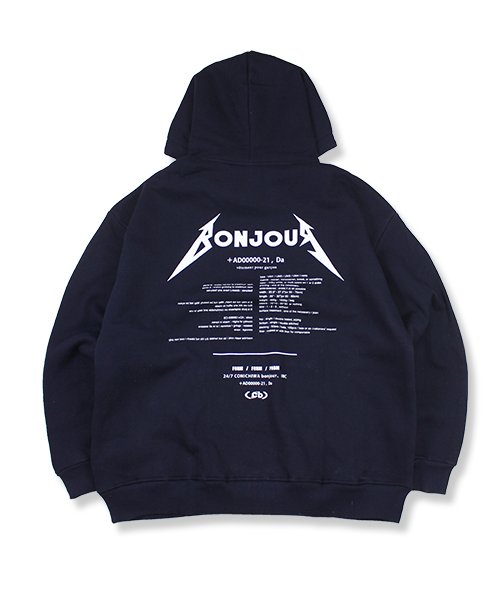 MUSINSA CONICHIWA BONJOUR CB Logo Hoodie Navy