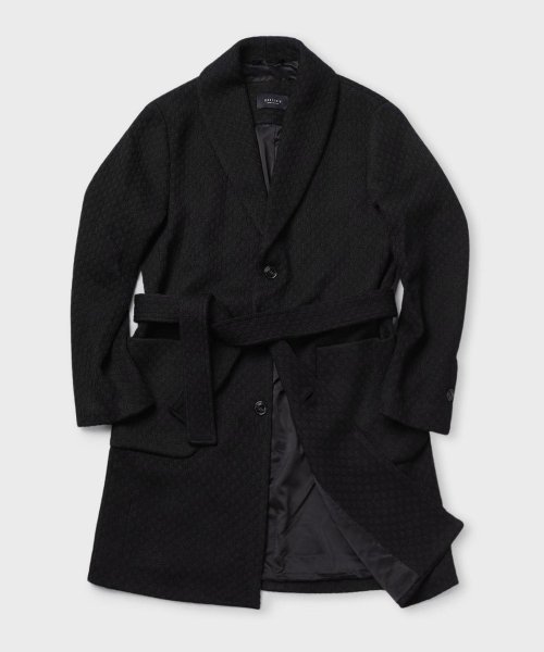 Вязаное пальто косами [Black]