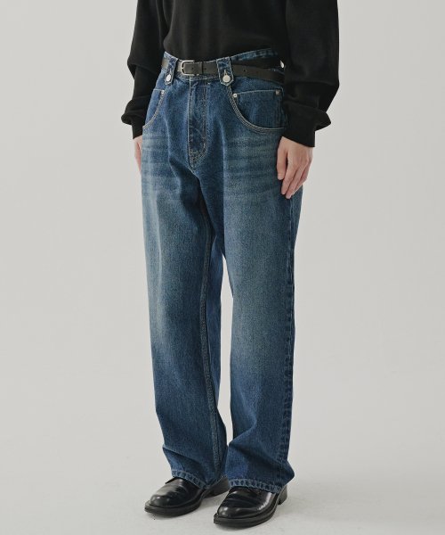 MUSINSA | NOUN wide deep pocket denim pants (blue)