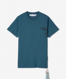 남성 디아그 로고 프린트 반소매 티셔츠 - 블루 / OMAA128S22JER0024810