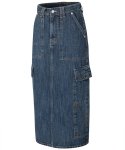 이에스씨 스튜디오(ESC STUDIO) cargo pocket denim long skirt (blue)